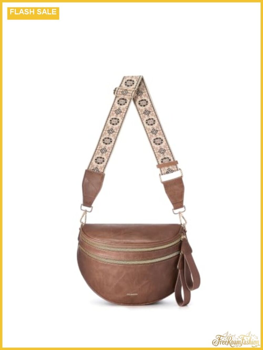 PU Leather Crossbody Bag with Adjustable Removable Strap Large Capacity